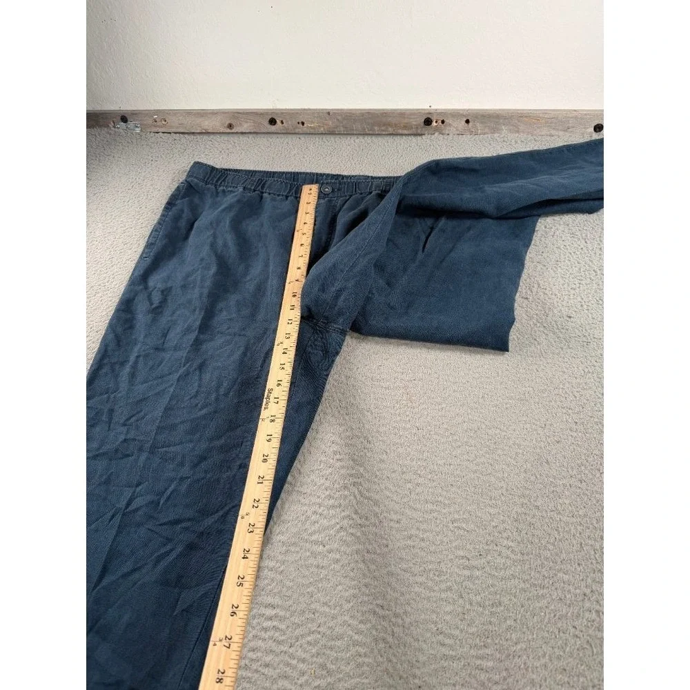 Tommy Bahama Relax Linen Pants Mens 2XL (38x30) Blue Elastic Waist Drawstring